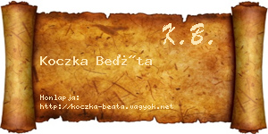 Koczka Beáta névjegykártya