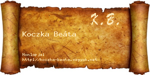 Koczka Beáta névjegykártya