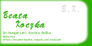 beata koczka business card